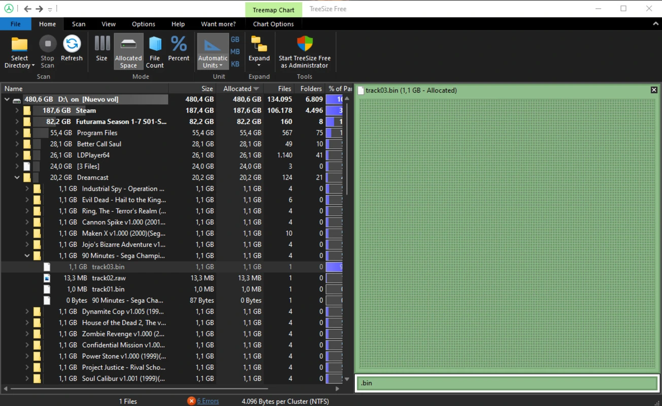 TreeSize Pro screenshot: analysis results